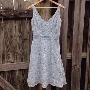 Anthropologie Odille | Floral Lace sky blue dress